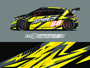 Car wrap decal graphic design. Abstract stripe racing background designs for wrap cargo van, race car, pickup truck, adventure vehicle. Eps 10 © zoulgraphic