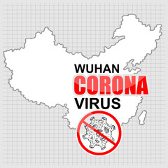 Illustration vector graphic of Alert Corona Virus Outbreak with China Map in the background
