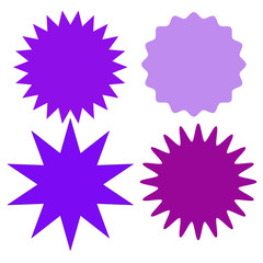 Set of multicolor blank labels various shape isolated on white. Vector illustration