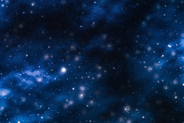 Stars, planet and galaxy in cosmos universe, space and time travel science background