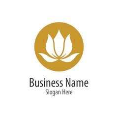 Lotus flower logo vector icon