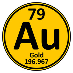 Periodic table element gold icon.