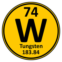 Periodic table element tungsten icon.