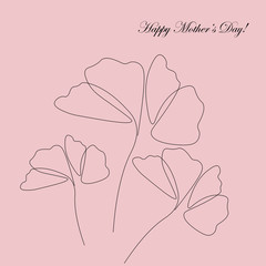 Happy mothers day card with flowers, vector illustration	