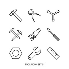Simple flat design illustration tools icon set