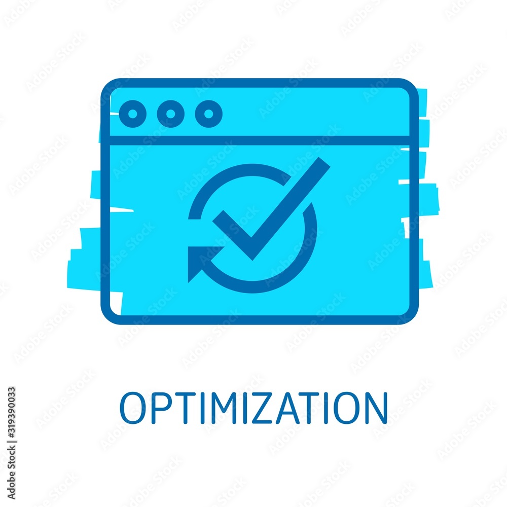 Poster refresh, optimize the business page. vector icon on a white background.