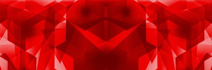 Obraz premium Big Panoramic Red Modern Polygon Background. Graphic Minimal Design. Red Polygonal Pattern
