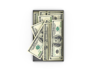 Stack of Dollar Banknotes in Box