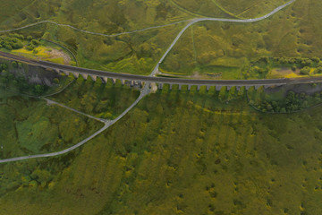 Sunset over Iconic Yorkshire Landmark Ribblehead Viaduct