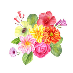 watercolor drawing flowers