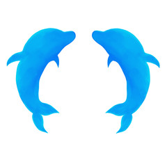 dolphins love couple jumping valentines day blue colors
