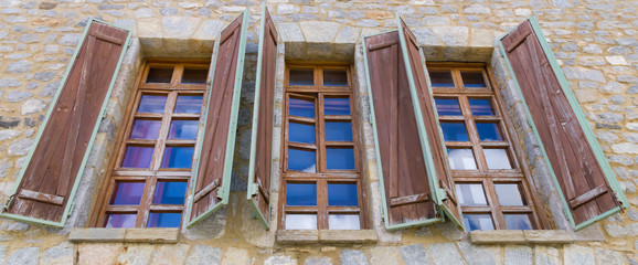 Old Windows of mountain resort