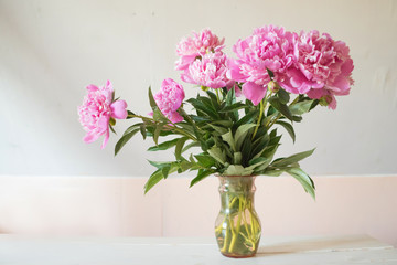 bouquet of beautiful peonies