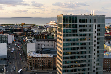 Fototapeta premium Aerial view to Tallinn center