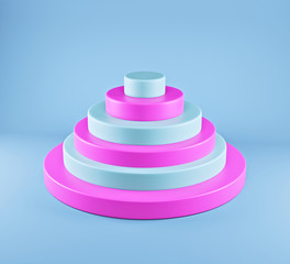 abstract geometrical objects, stacked round shapes, minimal background. 3d rendering