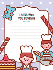 Cute Couple Characters, Vector illustrations that can be used for Valentine's Day events, white day event