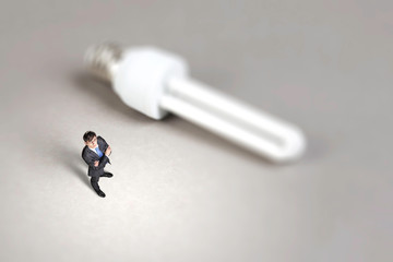 Bright idea for success . Mixed media