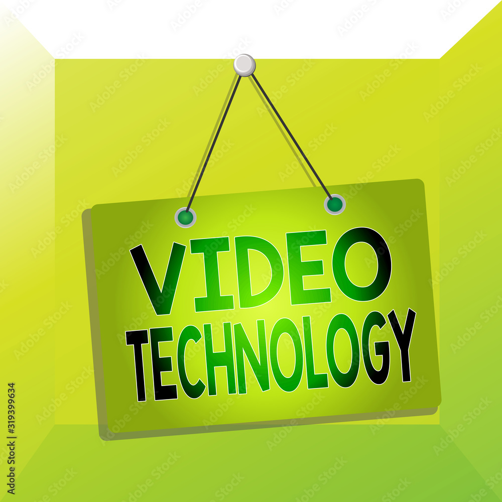 Poster conceptual hand writing showing video technology. concept meaning recording and playing back of movi