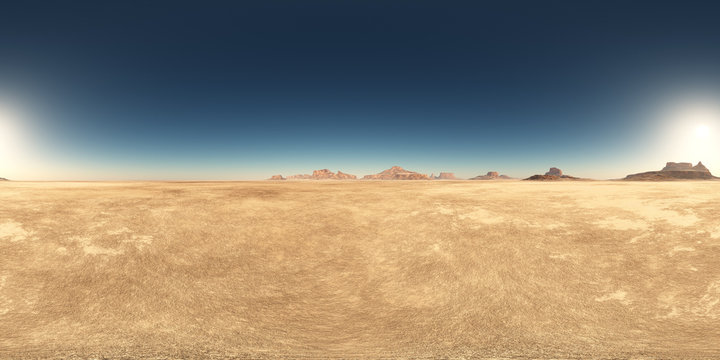 360 Grad Panorama mit einer Wüstenlandschaft