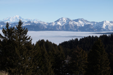 Massif du Mont-Blanc depuis le REvard