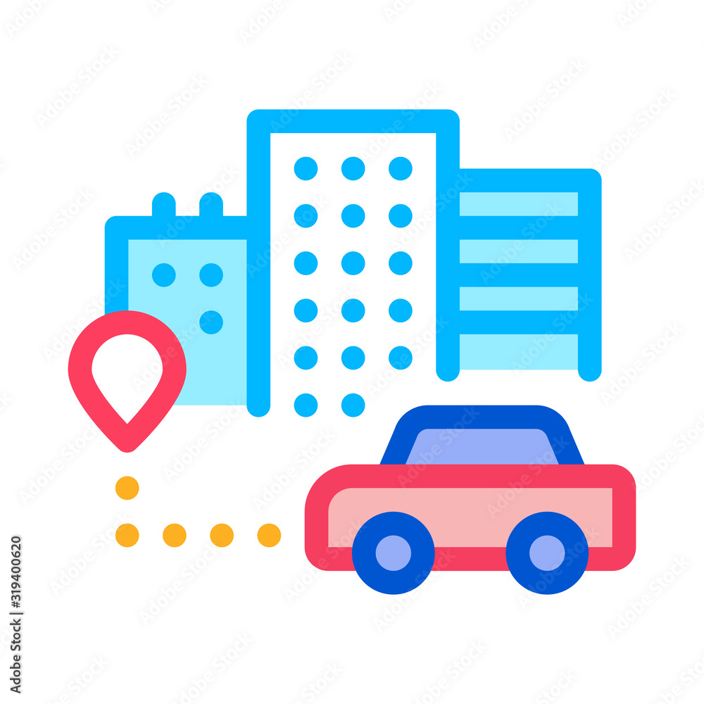 Poster machine location icon vector. outline machine location sign. isolated contour symbol illustration