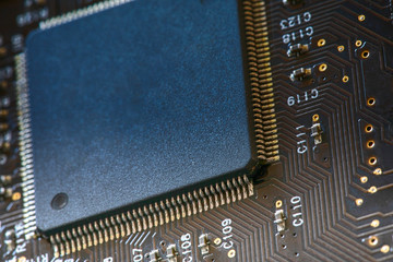 Electronic computer hardware technology. electric component. PC microchip. Integrated semiconductor...