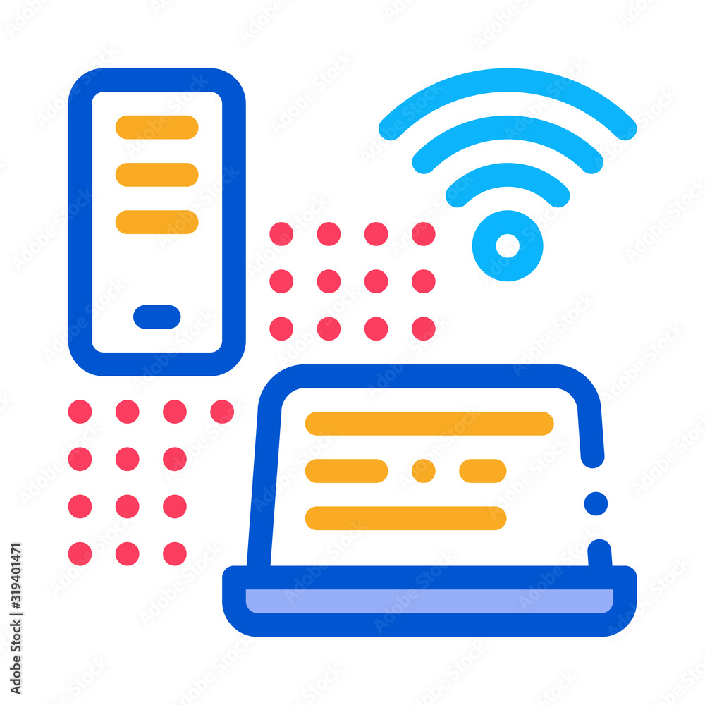 Aufkleber wi-fi network spreads icon vector. outline wi-fi network spreads sign. isolated contour symbol illus
