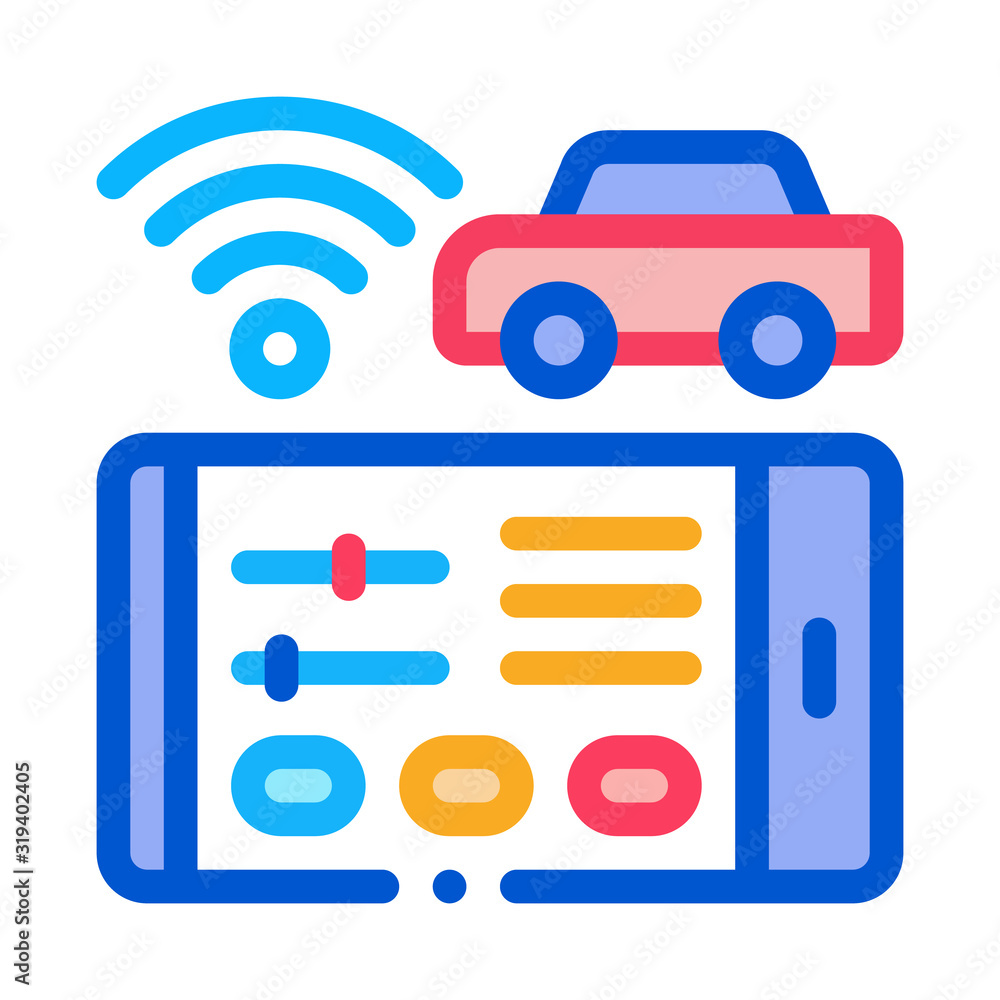 Poster geolocation machines via wi-fi icon vector. outline geolocation machines via wi-fi sign. isolated co