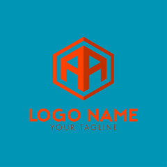 initial letters AA hexagon logo template