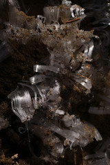 Frost columns on the ground