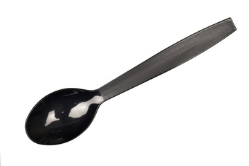plastic spoon isolated on white background, plastic utensils