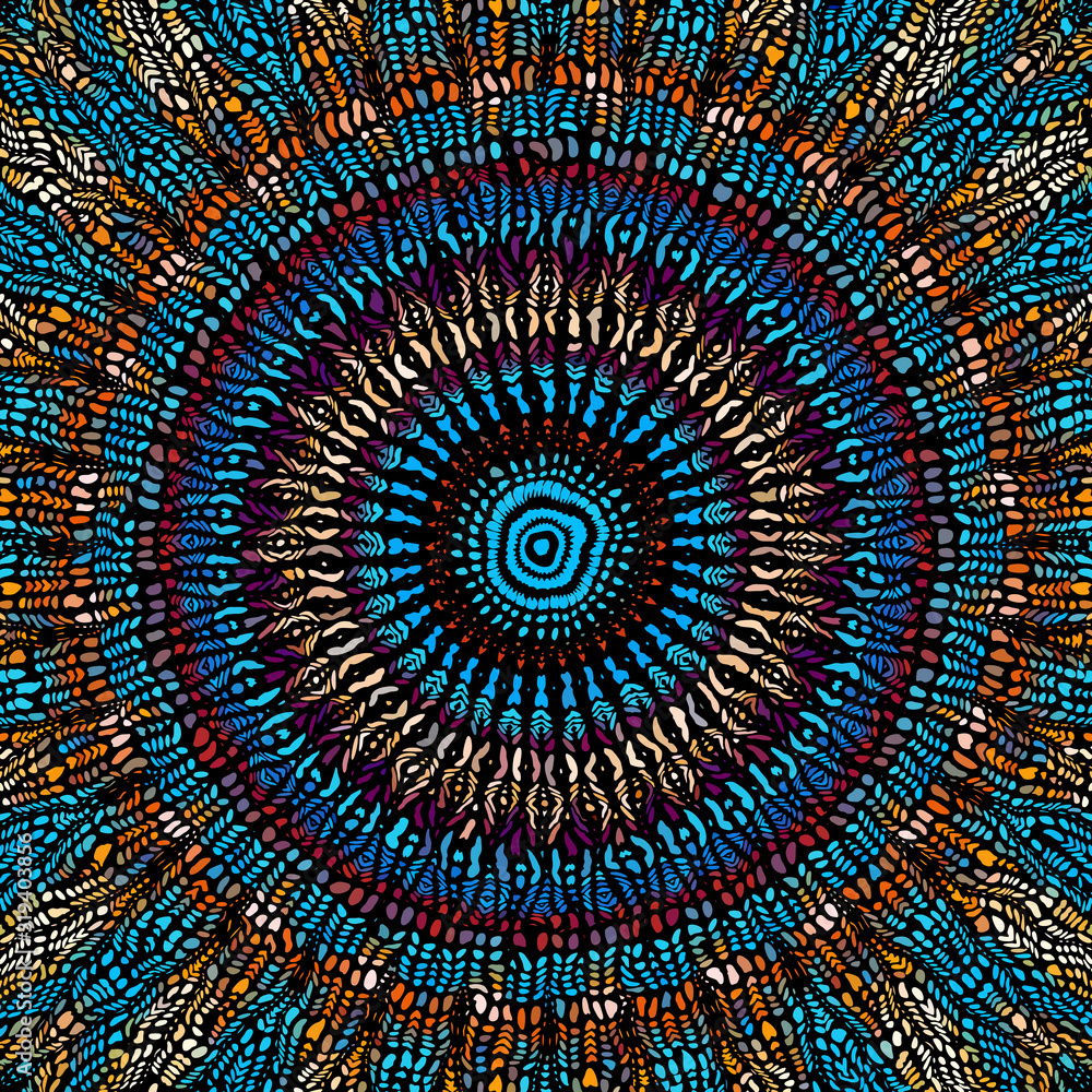 Poster Vector mosaic art pattern. Curved mosaic image