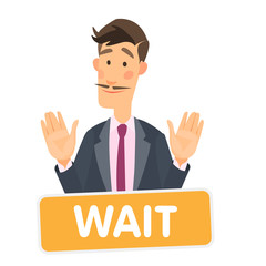 Vector logistics_The guy manager offers to calm down and wait