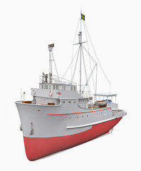 Naklejka premium Thunfischfang Schiff, Freisteller