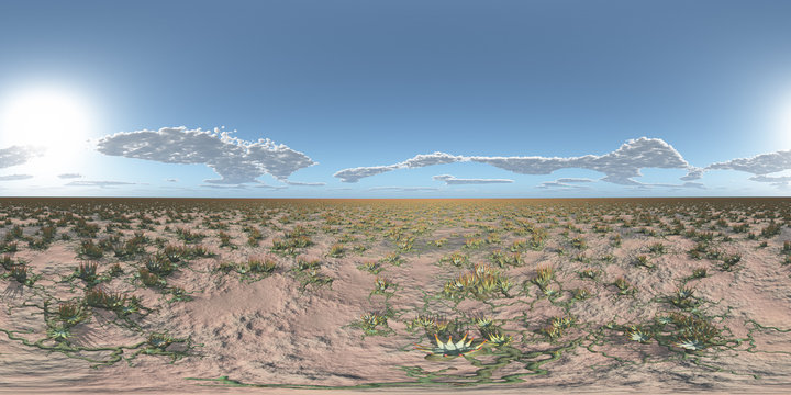 360 Grad Panorama mit einer außerirdischen Landschaft