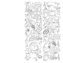 Illustration of a Children's Performing on Stage. Theatre with kids