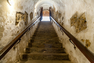 Old stairs to the basement of the fortress