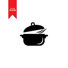 Sauce pan icon vector. Simple design on white background.