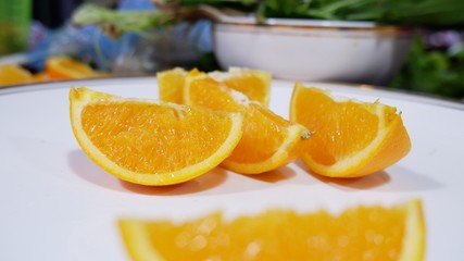 slices of orange on a plate