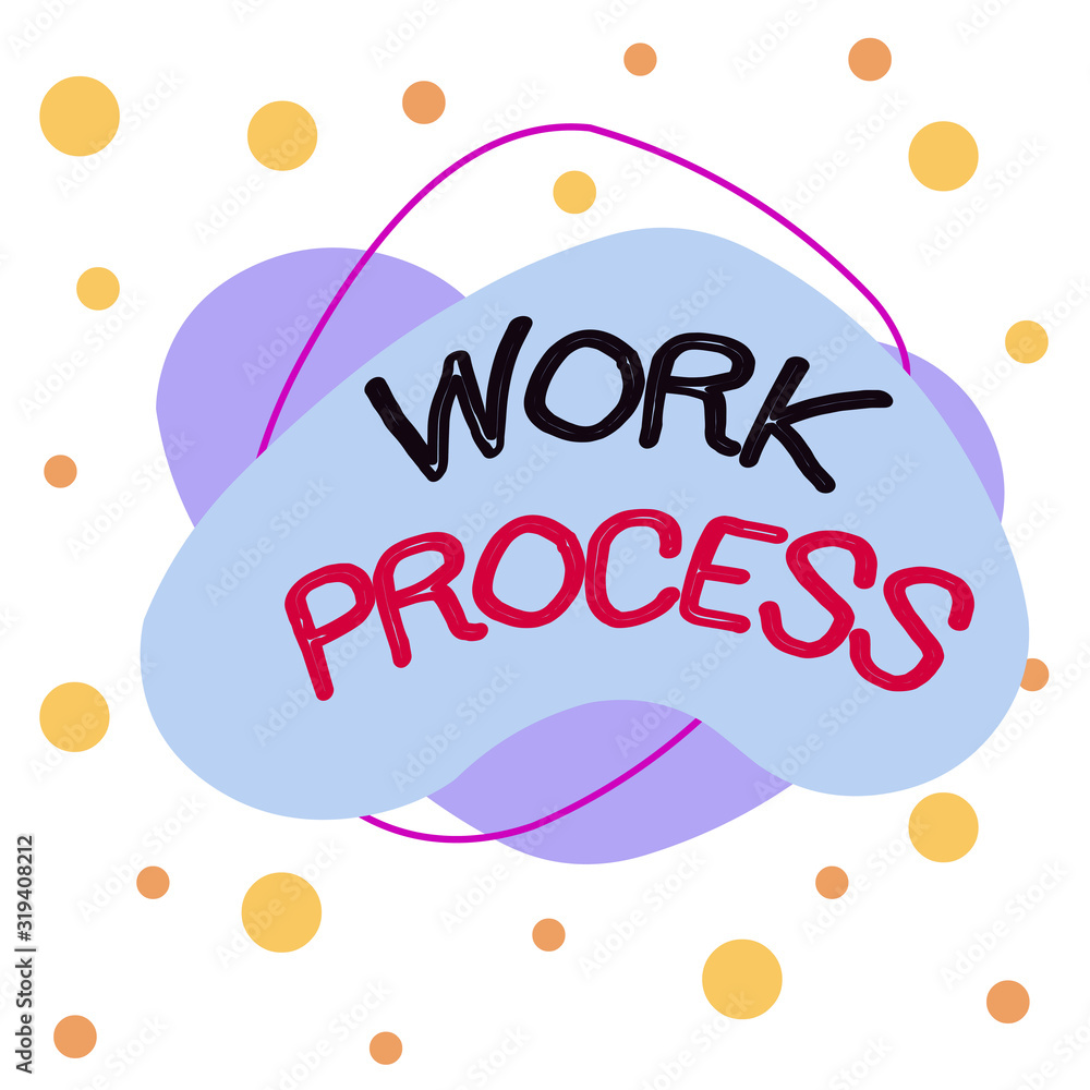Fototapete word writing text work process. business photo showcasing standard procedures how to handle a partic