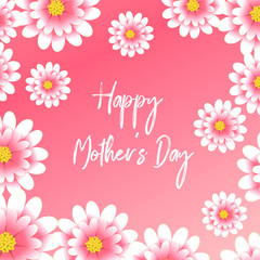 Happy mother's day background with pink flowers