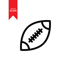 American football icon vector. Simple design on white background.