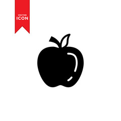 Apple icon vector. Fruit simple design apple on white background.
