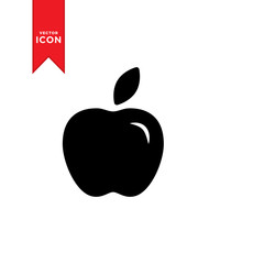 Apple icon vector. Fruit simple design apple on white background.