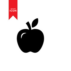 Apple icon vector. Fruit simple design apple on white background.