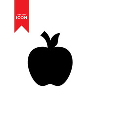 Apple icon vector. Fruit simple design apple on white background.