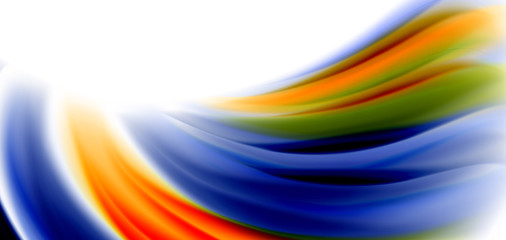 Silk smooth lines on white, liquid fluid color waves. Vector Illustrations For Wallpaper, Banner, Background, Card, Book, Illustration, landing page, cover, placard, poster, banner, flyer, design