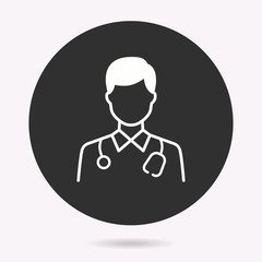 Doctor - vector icon. Illustration isolated. Simple pictogram.