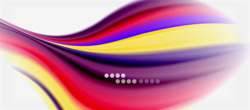 Wave lines abstract background, smooth silk design with rainbow style colors. Liquid fluid color waves. Vector Illustration © antishock