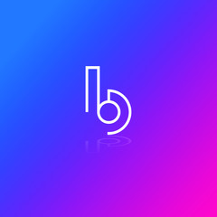 creative logo letter b with white line art. gradation background. modern template. initials company symbol and design requirements.